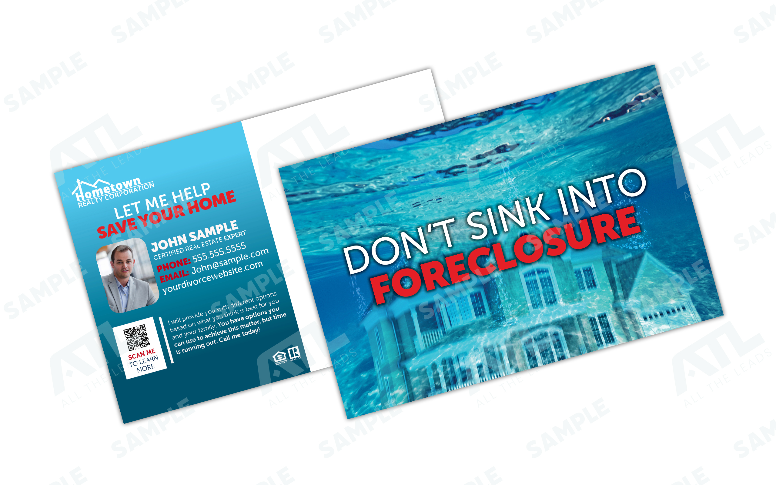 Sink Into Foreclosure Postcard Design